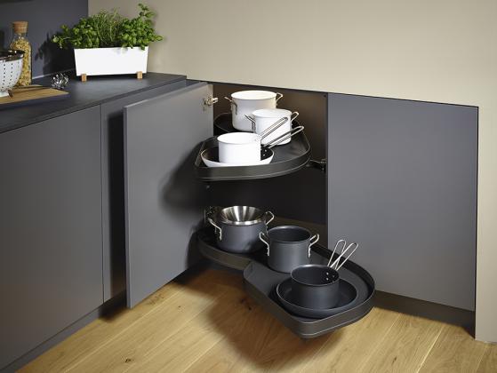 KES 260392 LeMans II, rohové police, Arena Pure, 450mm, pravý - antracit