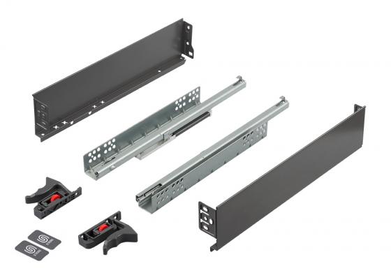 K-StrongMini zásuvka 89/270mm, tlmený plnovýsuv 30kg, sivá