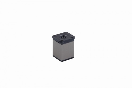 StrongLegs nábytková noha FA009, 60Rmm, imitácia nerezi/čierný plast