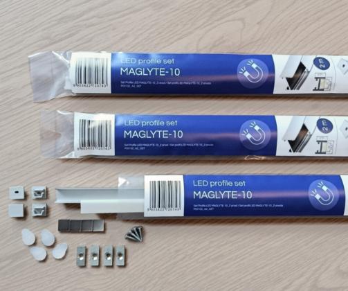 StrongLumio sada LED profilov Maglyte 2 m + príslušenstvo, čierny elox