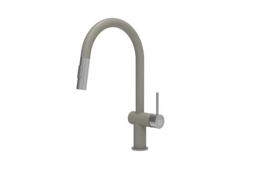 StrongSinks S3 Batéria Neris s vyťahovacou spŕškou tvar U béžová, koncovka