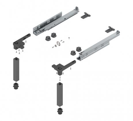 BLUM Z95.4100 Space Step, sada 410mm, tmavo šedá OG