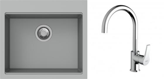 K-StrongSinks S3 Set drez Ipel 560x510mm granit šedý + Batéria Rhona chróm