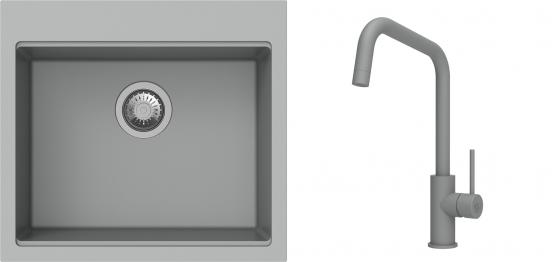 K-StrongSinks S3 Set drez Ipel 560x510mm granit šedý + Batéria Arda šedá