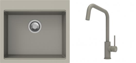 K-StrongSinks S3 Set drez Ipel 560x510mm granit béžový + Batéria Arda béžová