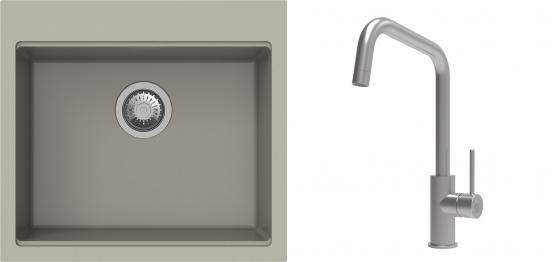 K-StrongSinks S3 Set drez Ipel 560x510mm granit béžový + Batéria Arda nerez
