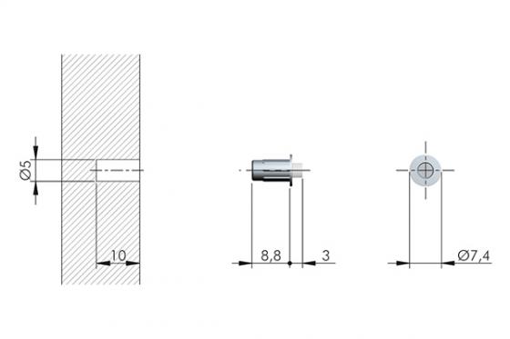 IF-Tlmič dvierok zavrt.Flex 5mm  10x3mm