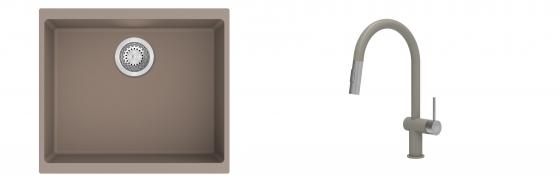K-StrongSinks S3 Set drez Hron 530x460mm granit béžový + Batéria Neris béžová