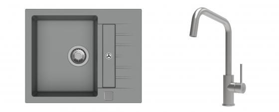 K-StrongSinks S3 Set drez Vardar 615x500mm granit šedý + Batéria Arda nerez