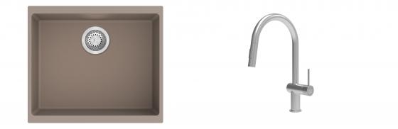 K-StrongSinks S3 Set drez Hron 530x460mm granit béžový + Batéria Neris nerez