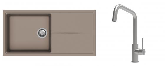 K-StrongSinks S3 Set drez Labe 1000x500mm granit béžový + Batéria Arda nerez