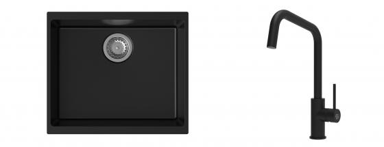 K-StrongSinks S3 Set drez Hron 530x460mm granit čierna + Batéria  Arda čierna