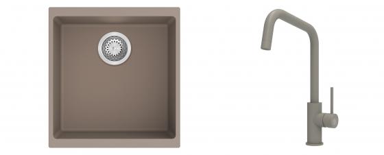 K-StrongSinks S3 Set drez Hron 430x460mm granit béžový + Batéria Arda béžová