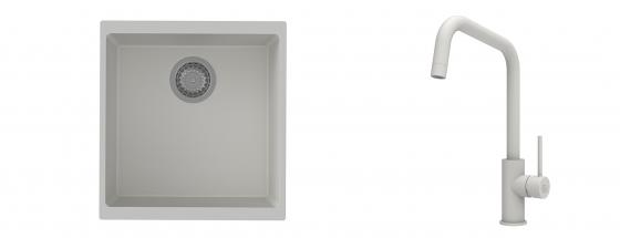 K-StrongSinks S3 Set drez Hron 430x460mm granit biely + Batéria Arda bílá