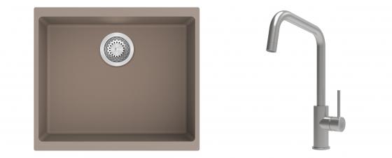 K-StrongSinks S3 Set drez Hron 530x460mm granit béžový + Batéria Arda nerez