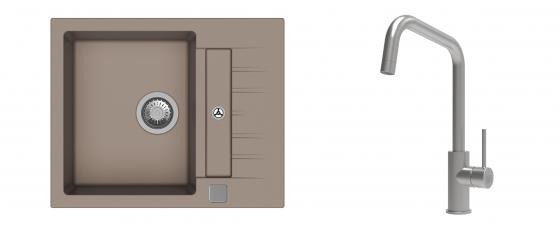K-StrongSinks S3 Set drez Vardar 615x500mm granit béžový + Batéria Arda nerez