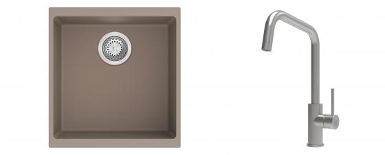 K-StrongSinks S3 Set drez Hron 430x460mm granit béžový + Batéria Arda nerez