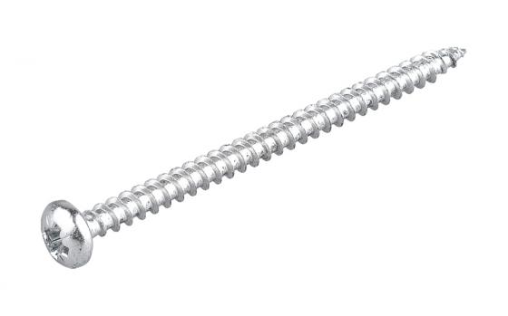 Vrut PZ 4x60mm pologuľatá hlava krížová zinok biely