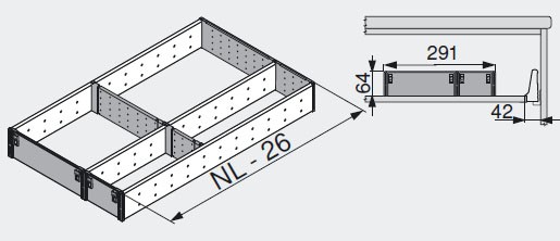 BLUM ZSI.550FI3 Orga Line príborník 550 nerez