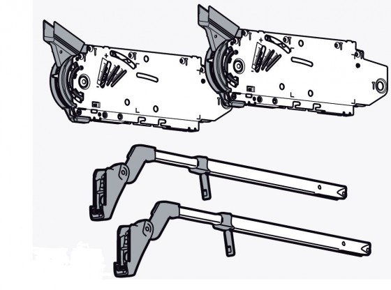K-BLUM Aventos 20F2200/3500,výklop+ramena