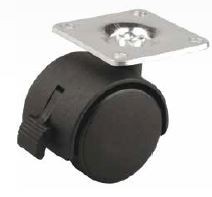 StrongCastors Koliesko 30 mm, čierne,platnička,brzda