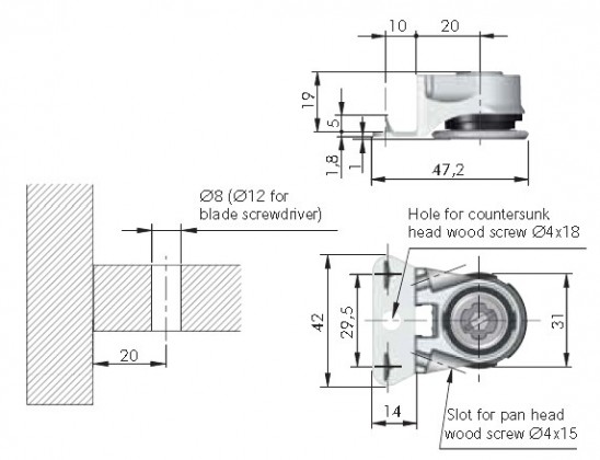 IF-Stavajúca nôžka Integrato G 12mm, pla