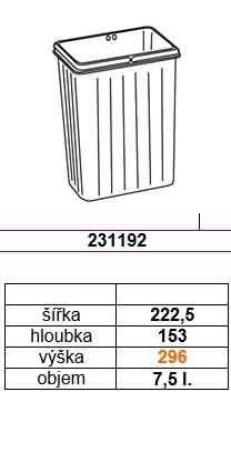GOLLINUCCI Náhradný kôš pre Sistema 900 a Linea 580 7,5 l