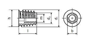 Závrtná matica s límcom M8x25mm,Zn