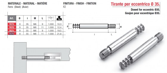 Tiahlo TE70 k excentru EC35,M8x55,pozink