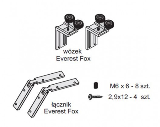 SEVROLL 10229-SV Everest sada pre úchytovú lištu Fox II