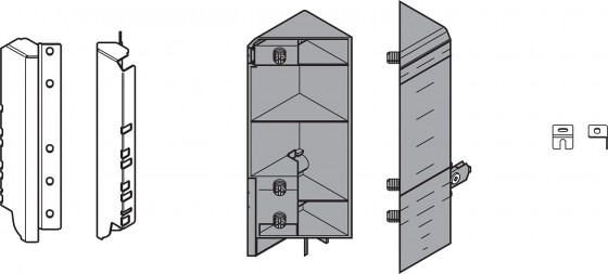 BLUM ZSF.345E.D1 Space Corner Antaro D pevné sivé