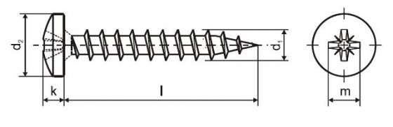 StrongFix Skrutka PZ PH 4x20 pologuľatá hlava biely Zn PZ2