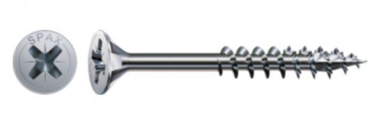 SPAX skrutka 5x80/46 zápustná hlava PZ, W, 4C MH, čiastočný závit