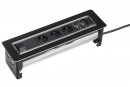 VersaTurn 3x 230V, 2x USB A 5V, čierne sklo