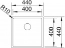 BLANCO 523385 Drez pod dosku BLANCO CLARON 400-U DX nerez Durinox®