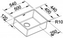 BLANCO 523386 Drez pod dosku BLANCO CLARON 500-U DX nerez Durinox®