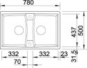 BLANCO 524950 Drez LEXA 8 antracit SILGRANIT® PuraDur®