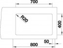BLANCO 525171 Drez ETAGON 700-U biela bez excentru Silgranit InFino