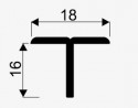 SEVROLL spojovaciá lišta "T" 3m strieborná