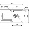 FRANKE Drez  UBG 611-86 860 x 500mm onyx