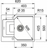 FRANKE Drez  UBG 611-62 620 x 500mm kašmír