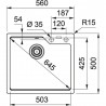 FRANKE Drez  UBG 610-56 560 x 500mm biela ľad.