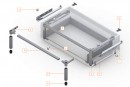 BLUM Z95.4100 sada Space Step 410mm, Orion sivá