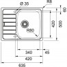 FRANKE Drez SKN 611-63/2P 635 x 500mm nerez odkap vpravo