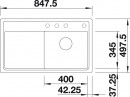 BLANCO 523811 drez ZENAR 45S-F antracit InFino s excentrom SILGRANITPuraDur