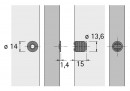 HETTICH 13158 Magnet M73/GP9 4kg hnedý