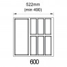 K-BLUM Legrabox M 500 mm/40 kg, skrutka+príborník Classico Kristall 60(522x474)