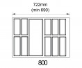K-StrongBox H86/500mm sivý + Príborník Classico stříbrno-šedá 80 (704 x 474 mm)