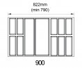 K-StrongBox H86/500mm farba titan+Príborník Classico Kristall 90 (804 x 474 mm)