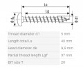 SPAX skrutka 5x40 polguľatá hlava TXS,W,4C,